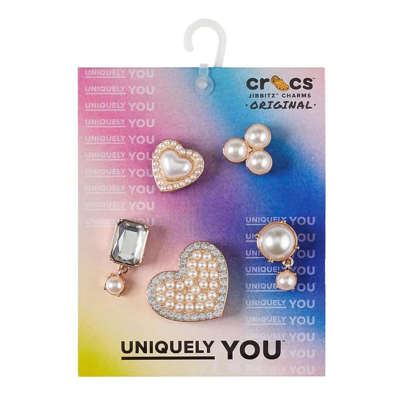 Jibbitz Pearly Hearts- 5 Pack